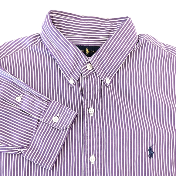 Ralph Lauren Classic Purple Dress Shirt In Size 16 1/2 - 42 - Picture 2 of 8